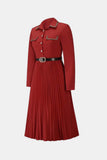 Belted Button Down Pleated