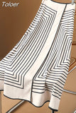 Skirts for Women Irregular Striped Temperament Jupe High Waist Slim A-line Summer Skirt 2023 Faldas De