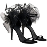 Graduation party New Black Women Elegant Sandals Gladiator Ankle Strap Lace Decor Summer Shoes Sexy High Heels Prom Party Stilettos