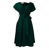 Women's Sexy Deep V-Neck Sexy A-Word African Dress Evening