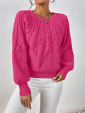 2025 New Solid Color Collar Long-Sleeved Jersey Elegant Loose Sweater