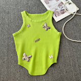 Man Body-In-Body Temperament Butterfly Short Sleeveless Vest Sling Female Summer Design Sense Niche Bottoming Shirt