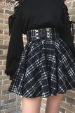 Women's suit 2023 New Summer dress High Waist Mini Black Skirts Gothic Print Pleated Women Skirts Casual Lolita Harajuku