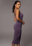 Sexy Pleated Strap Midi Party