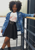 Blue Long Sleeve Button Up Denim Jeans
