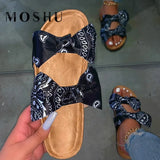 Sandals Women 2020 Bandana Shoes Woman Cork Sandals Flat Shoes Ladies Fashion Beach Sandles Shoes Women Sandalias