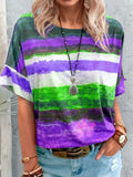 Women's Clothing 2025 New Summer Gradient Girl Short-Sleeved