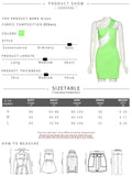 Sisterlinda Sexy Hollow Green Mini Dress Women One-Shoulder Sleeveless Side Split Backless Party Vacation Stretchy Skinny