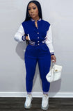 Contrast Color Cropped Top and Pants