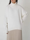 Oversized Turtleneck Sweater Women Winter Warm Loose Solid Pullovers Thick Green Turtleneck Jumper Vintage Sweaters