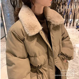 2022 New Korean Winter Coat High Waist Short Women Kawaii Loose Ins Lolita Cropped Parkas Bomber Basic Jacket