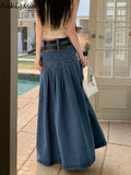 Denim Skirt for Women 2023 Faldas Mujer De Moda High Waist A-line Jupe Vintage Fashion Casual Saia Korean Y2k