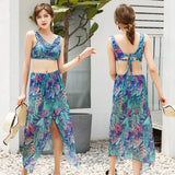 Set Women 3 Pieces Stylish BF Design Bright Color Elegant Young Style College Summer Beachwear Swimwear Hot Sale