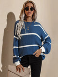 Spring Striped Pullover Loose