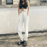 small fairy high waist cut out lounge trousers sports lounge trousers simple fit Soft Comfortable wild