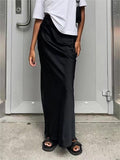 Solid Color Satin Maxi