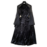 Dress Dress Women Autumn And Winter High-Grade Smense Diamond Lily Lightened Waist Temperament Velvet Dress