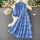 New French Wearing Women's Clothing Printing With Chest Pads With Chest Slings + High Waist Slim Half Skirt Two