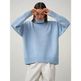 Autumn Sweater Turtleneck Women Green Vintage Pullover Jumper Women's Winter Thick Warm Knitted Blue Sweater for