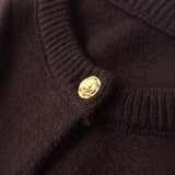 2025 New Women's Gold Buckle Pocket Dress Short Long-Sleeved Knitted