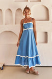 Toloer Summer New Solid Color Lace Stitching With Elegant Strapless Oversized Hem