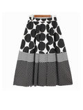 High Elastic Waist Black Dot Striped Printed Long Casual Half-body Skirt Women Fashion Tide New Spring Autumn 2023
