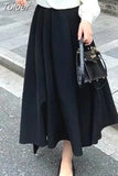 Women Long Sleeve Double Breasted Coat Tops And High Waist A-line Skirt Korean Style Elegant Chic Spring Autumn Clothes