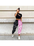 Letter Print High street Sweatpants Women Fashion High Waist Trouser Joggers Pants Drawstring Trousers Harem Pants