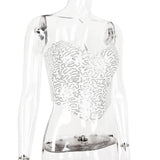 White Sequin Corset-Outfit