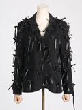 Toloer Spring New Fashion Personality V Collar Long Sleeve Three-Dimensional Bow Splicing Design Sense Small Suit Jacket Female-Outfit