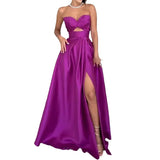 Women's New Famous Deep V Hollow Dress Open Fork Hollow