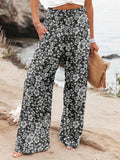 Spring And Summer New Four Seasons Of Leisure Wide Leg Trousers Print Burst Loose Trousers