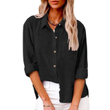 Loose Leisure Stripes Cotton Commuting Ins Long