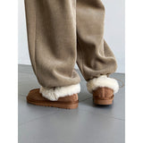 Women's Fleece Lined Thickened Corduroy Sweatpants High Waist Loose Casual Trousers Straight Leg