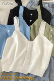 Women Plain Button Up Camis Y2K Crop Tops Knitted Tank Tops Strappy Cute Tops For Women Casual Camisole