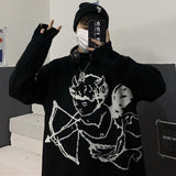 Women Sweaters Winter Streetwear Oversized Sweater Harajuku Knitted Pullover Angel Jacquard Hip Hop Outwear
