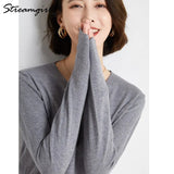 Women's Sweater 2021 White Jumper V Neck Ladies Winter Clothes Women Sweater Knitted Pullovers Sweaters For Women Fashion