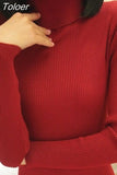 Autumn Elastic Long Sleeve Sweaters Female Pullover Turtleneck Women Pullovers Jumper Streetwear Knitted Tops BLACK