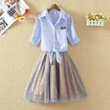 Women Dresses Summer 2022 New Korean Fashion Short Sleeve Shirt White Oversized Clothes Midi Casual Mesh Tulle Pink Plus