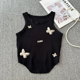 Man Body-In-Body Temperament Butterfly Short Sleeveless Vest Sling Female Summer Design Sense Niche Bottoming Shirt