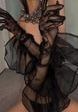 Solid Color Mesh Transparent Over Finger Fashion