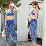Set Women 3 Pieces Stylish BF Design Bright Color Elegant Young Style College Summer Beachwear Swimwear Hot Sale