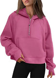 Autumn And Winter New Fashion Leisure Sports Half Zipper Hooded Short Plus Velvet