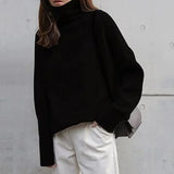 and Winter Turtleneck Elegant Long Sweater Women Loose Pulls Long Sleeve Tops Knitted Pullover Soft Warm Sweaters