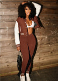Contrast Baseball Jacket and Matching Pants