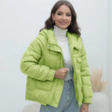 Down Cotton Jacket 2023 New Female Winter Thick Cotton-Padded Jacket Burst Bright Color Standing Collar Cotton-Padded Coat-Outfit