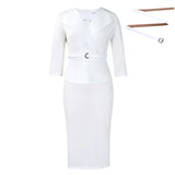 African Fashion Big Collar OL Tongle Temperament Elegant Bag-Upped Pencil Dress