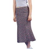 Women's Plaid Print High Waisted Midi Skirt A-Line Bodycon Long Pencil Skirt Y2K Streetwear E-Girl 90S