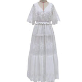 Women's Wish V-Neck Short-Sleeved Lace Dress For Summer