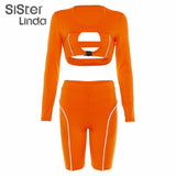 Sisterlinda Reflective Stripes Buckle Strap Sexy Crop Top Women Shorts Tracksuit Set Women Summer Fashion Club Streetwear